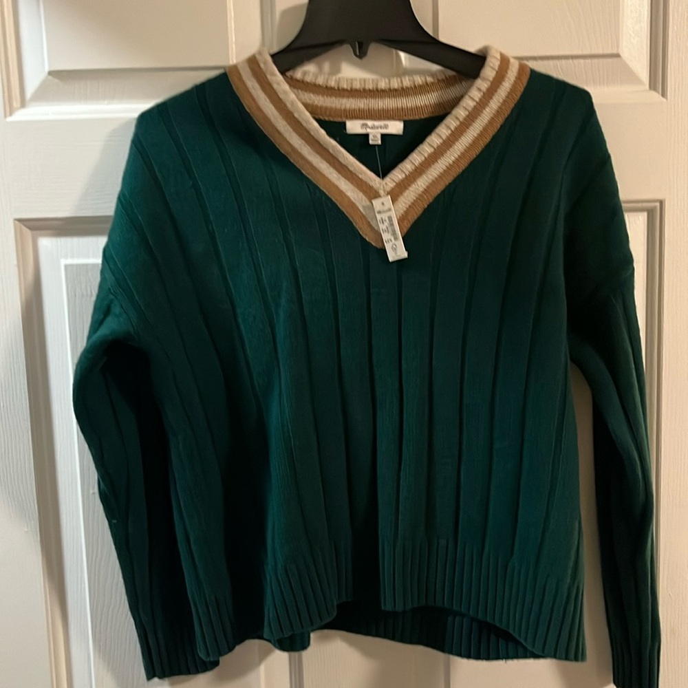 Madesell varsity style sweater NWT